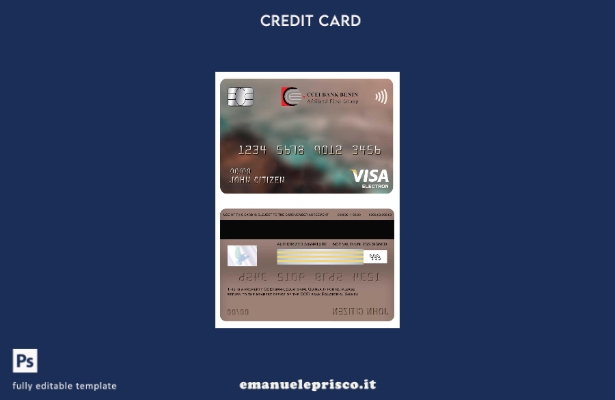 modello di carta elettronica per visto bancario CCEI della Guinea Equatoriale in